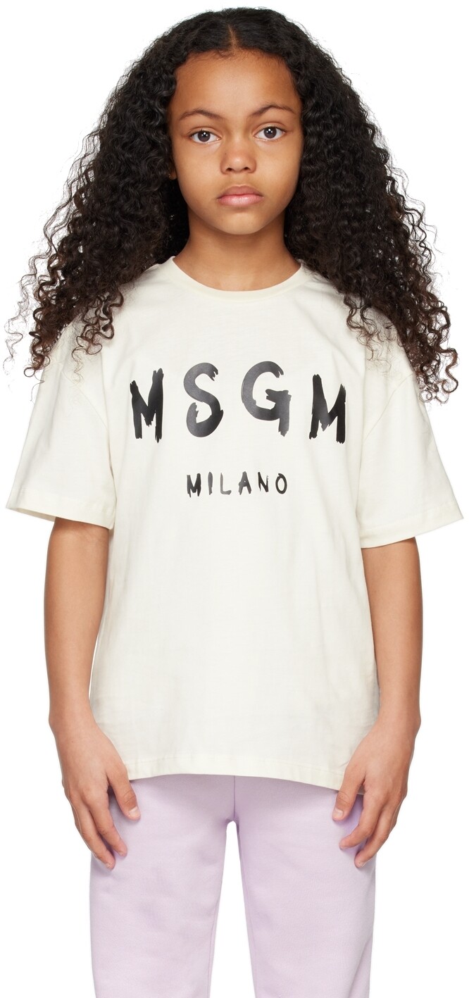 

Детская футболка с принтом Off-White MSGM Kids