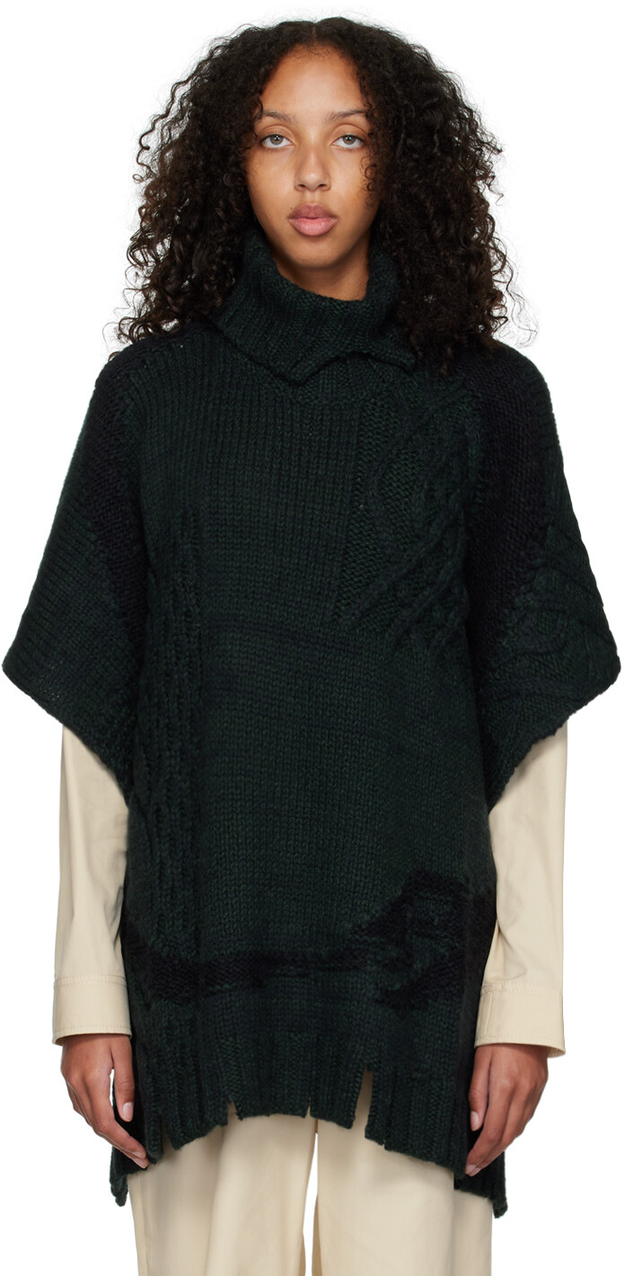 

Состаренная водолазка цвета хаки MM6 Maison Margiela