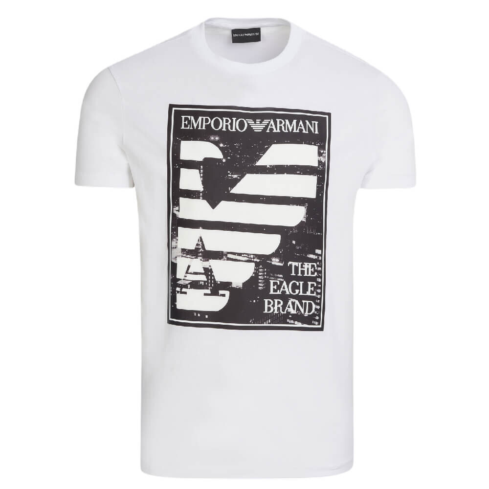 

Футболка Emporio Armani, белый/черный