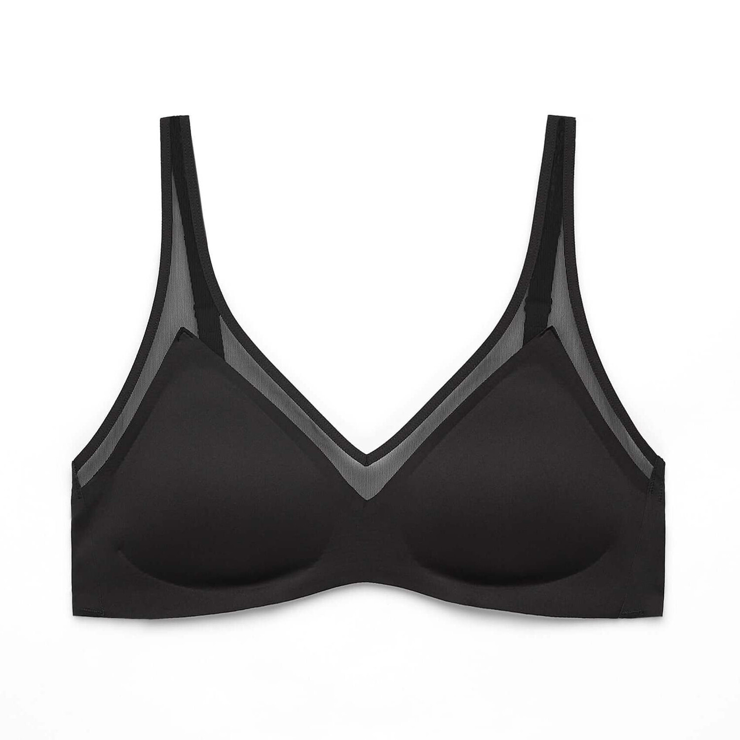 

Бюстгальтер Oysho Invisible Mesh Halter, черный