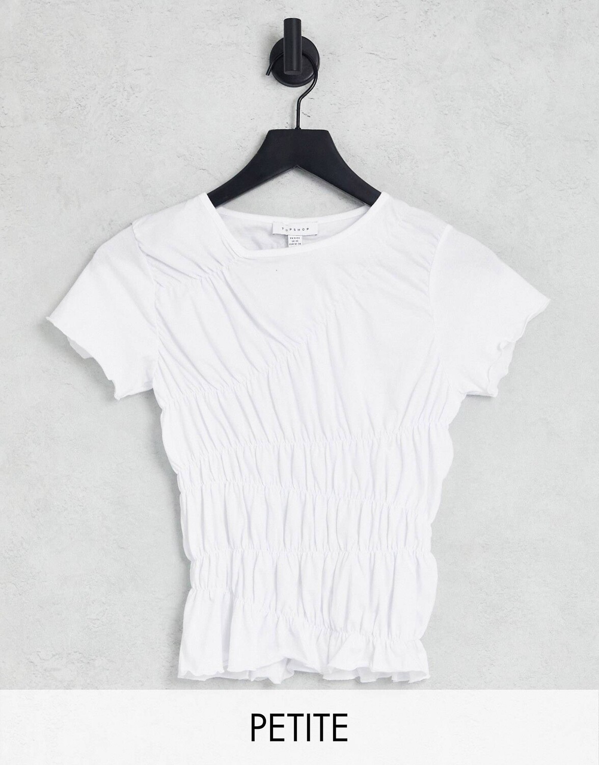 

Белая футболка со сборками Topshop Petite