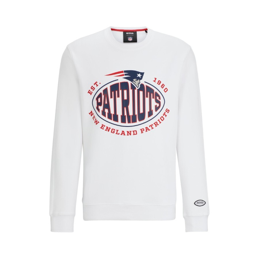 

Свитшот Boss X Nfl Cotton-blend With Collaborative Branding Patriots, белый