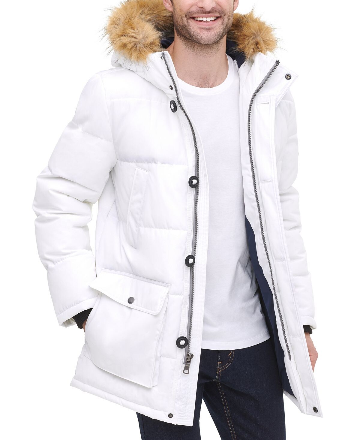 

Мужское тяжелое длинное пальто для снорклинга Tommy Hilfiger, белый