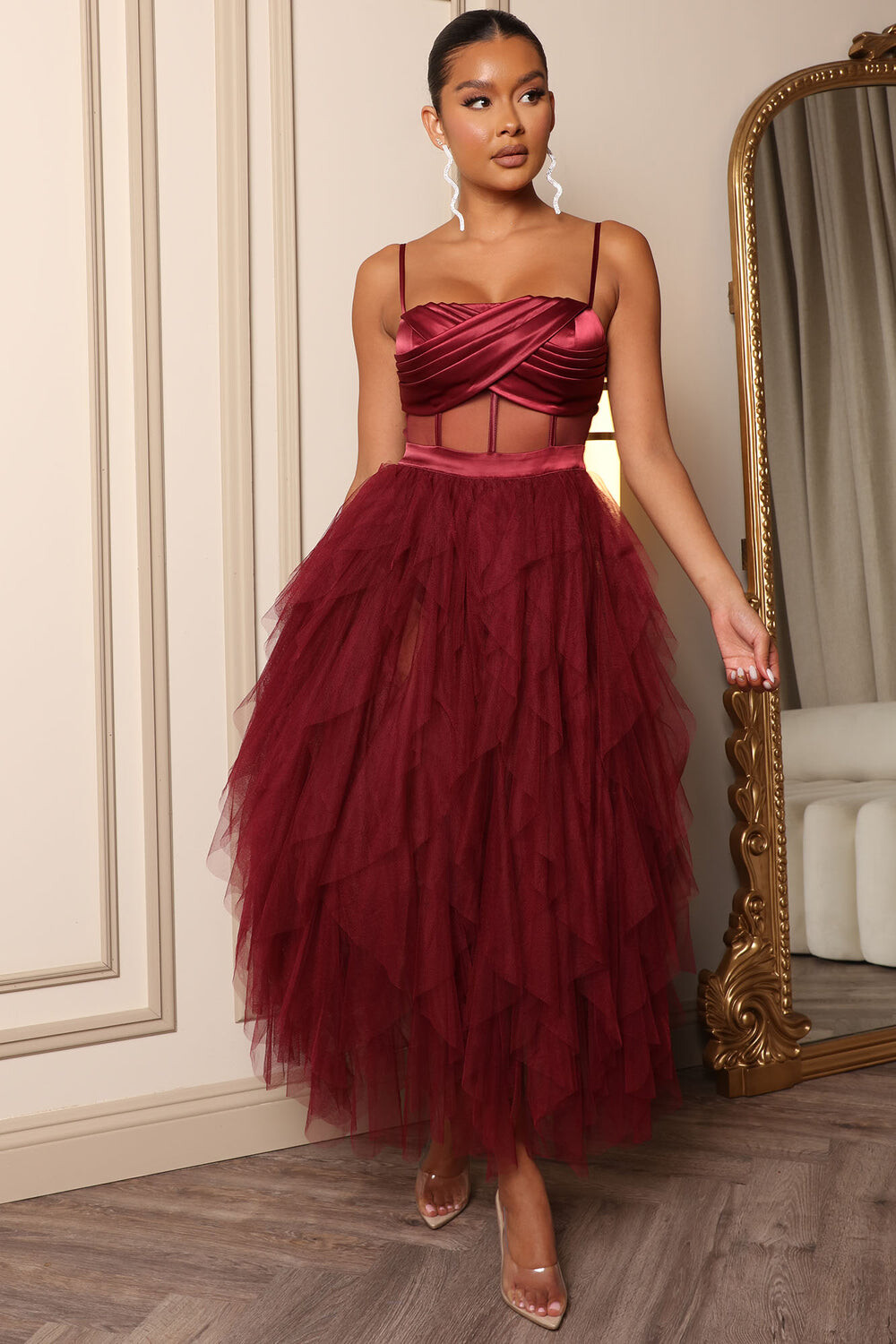 

Платье Fashion Nova BD3023, бордовый