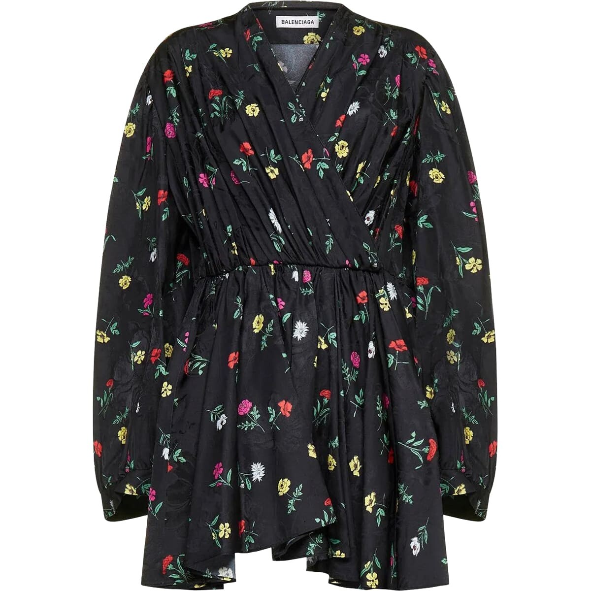 

Платье Balenciaga V-neck Floral-printed Mini Doll, черный