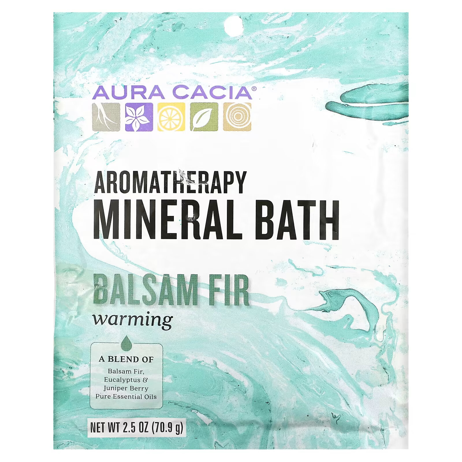 aura cacia ароматерапевтическое минеральное средство для ванны расслабляющий сладкий апельсин 2 5 унции 70 9 г Aura Cacia, Ароматерапевтическое минеральное средство для ванны, согревающая бальзамическая пихта, 2,5 унции (70,9 г)