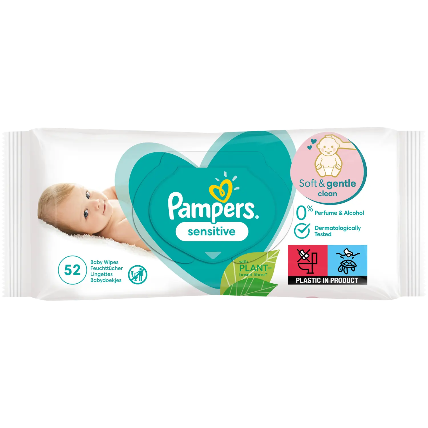 

Pampers Sensitive влажные салфетки, 52 шт/уп.