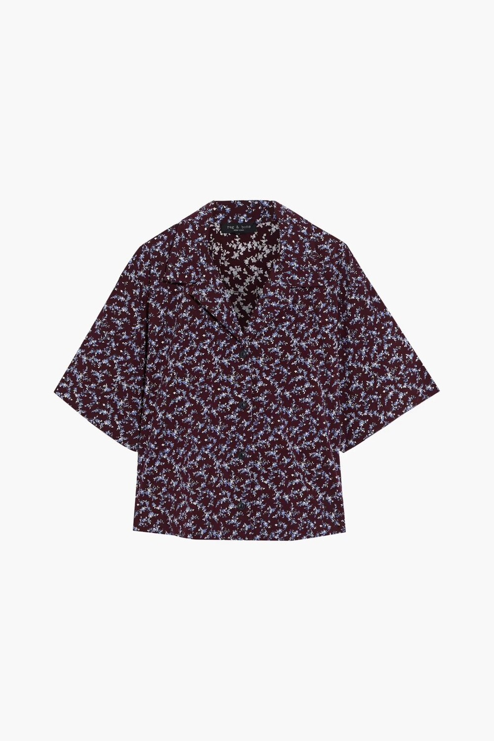 

Рубашка Reed из поплина стрейч с цветочным принтом Rag & Bone, бургундия