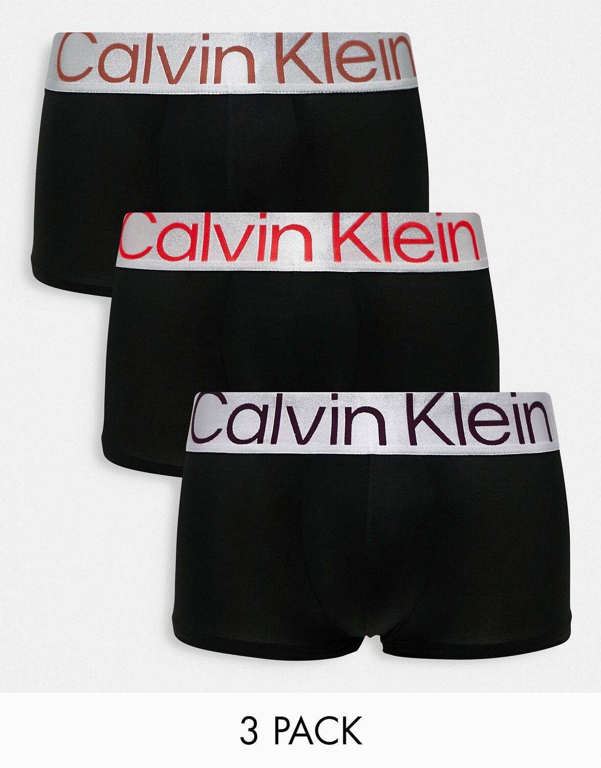 

Черные трусы Calvin Klein с низкой посадкой и контрастным поясом
