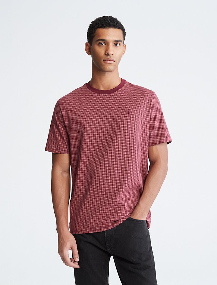

Гладкая хлопковая футболка с круглым вырезом Mini Geo Calvin Klein