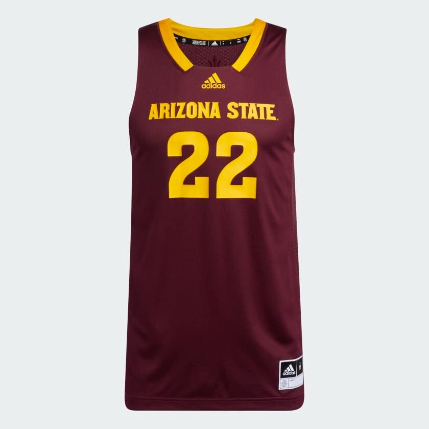 Майка Adidas Basketball Sun Devils Swingman, бордовый/желтый