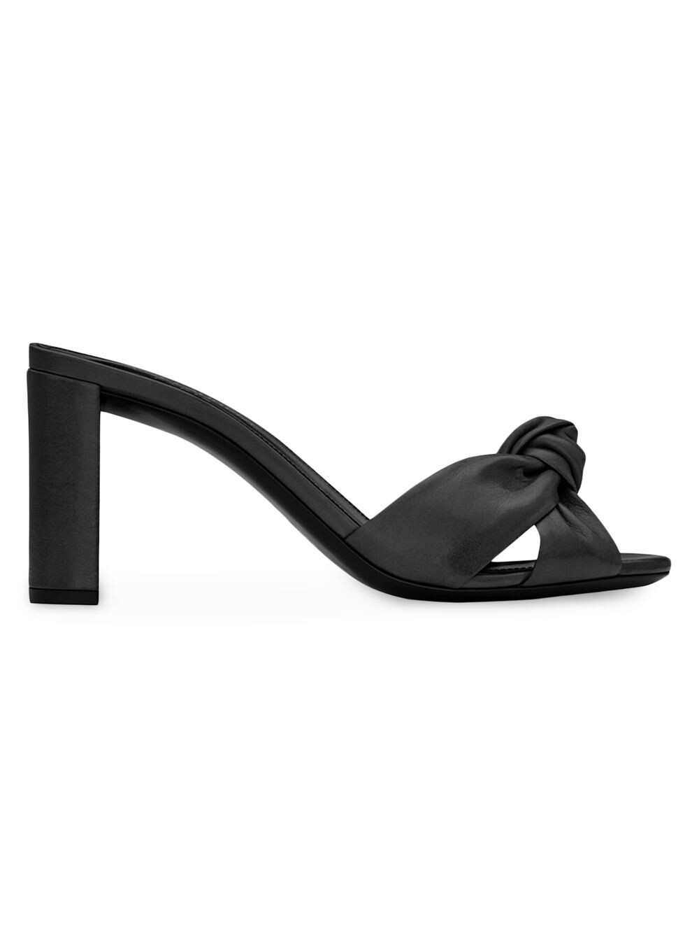 

Туфли-мюли на каблуке Bianca из гладкой кожи Saint Laurent, черный