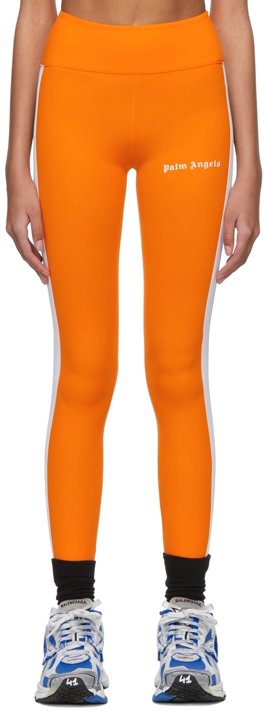 Оранжевые нейлоновые спортивные леггинсы Palm Angels