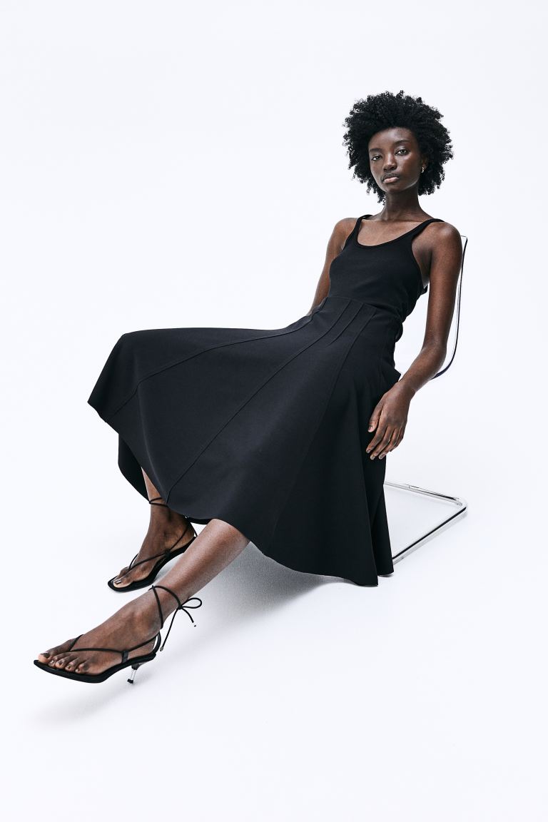 Юбка А-силуэта H&M, черный юбка размер m серый