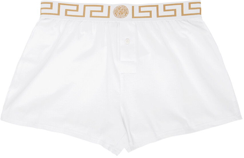 

Белые боксеры с каймой Greca Versace Underwear