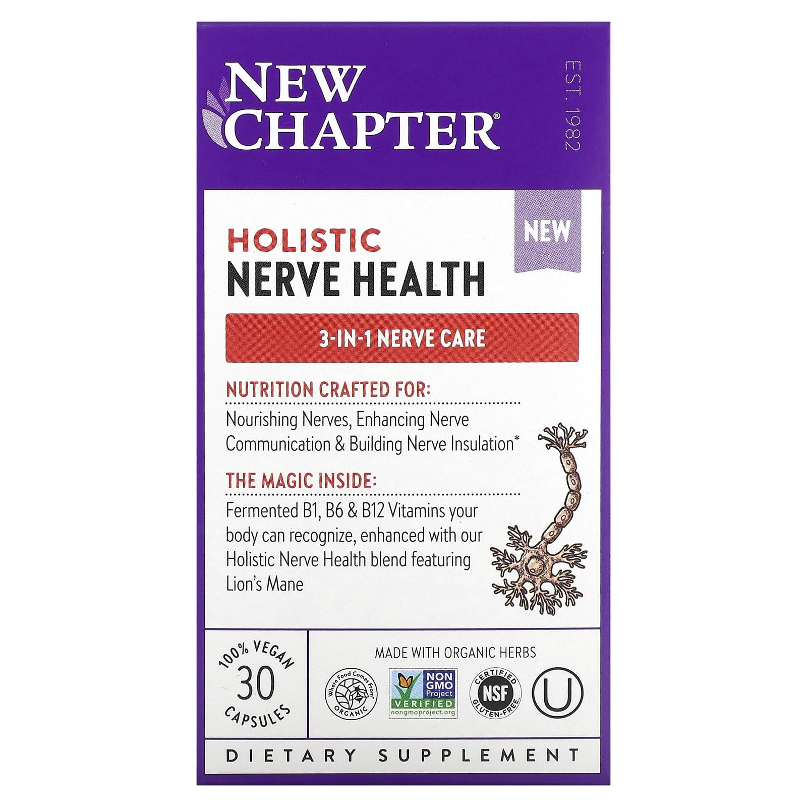 Пищевая Добавка New Chapter Holistic Nerve Health, 30 капсул new chapter holistic nerve health 30 капсул