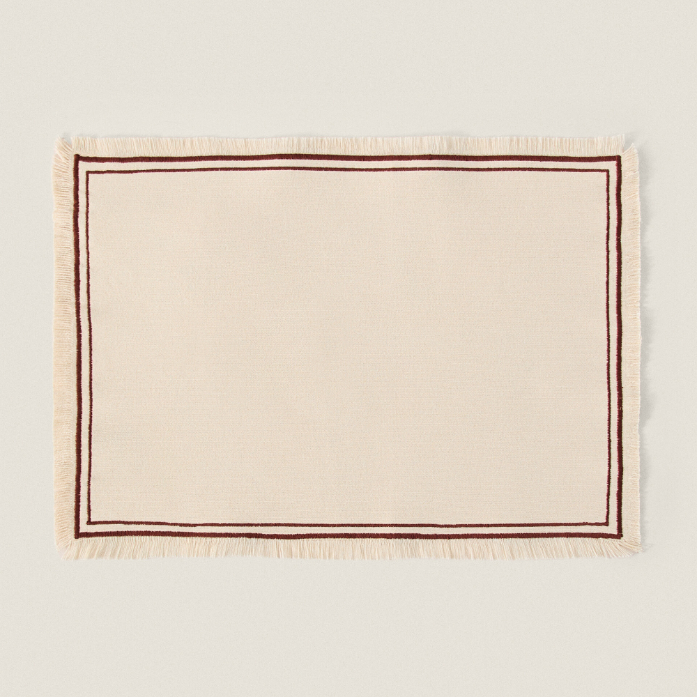 Салфетка под столовые приборы Zara Home Cotton, 35 x 50 см, натуральный / коричневый цена и фото