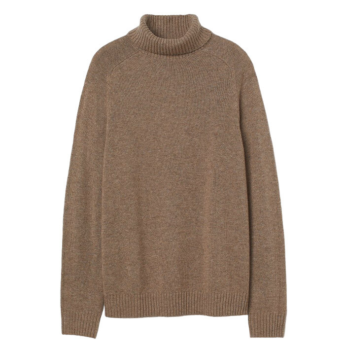 

Свитер H&M Relaxed Fit Turtleneck, темно-бежевый