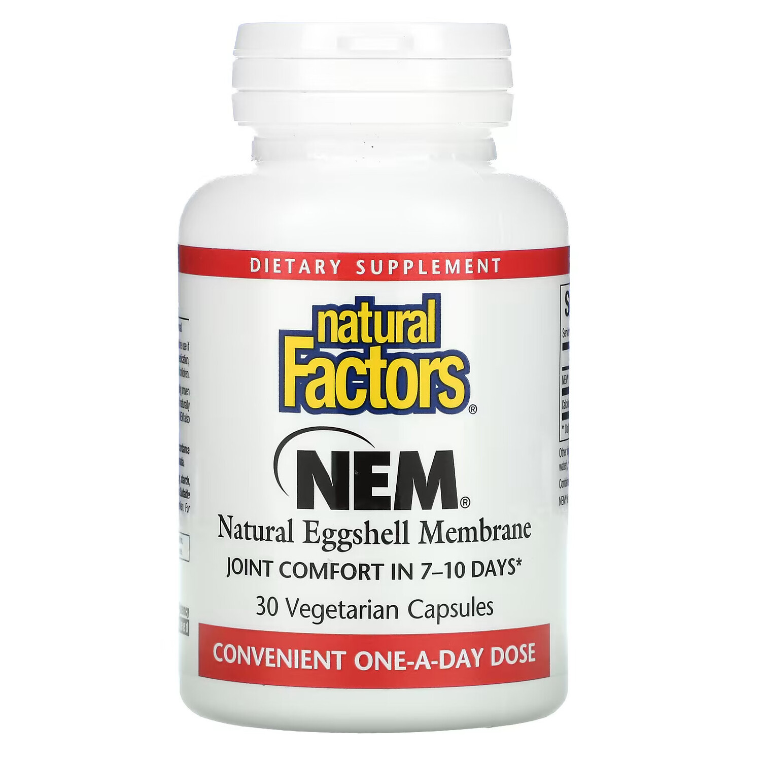 

Natural Factors, NEM, натуральная оболочка из яичной скорлупы, 30 вегетарианских капсул