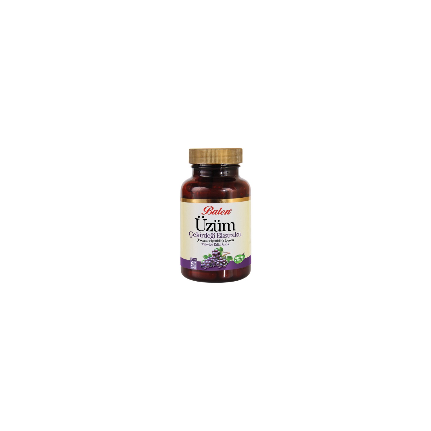 Экстракт виноградных косточек Balen 375 мг, 60 капсул пребиотик swanson для поддержки дружественной флоры 375 мг 60 растительных капсул
