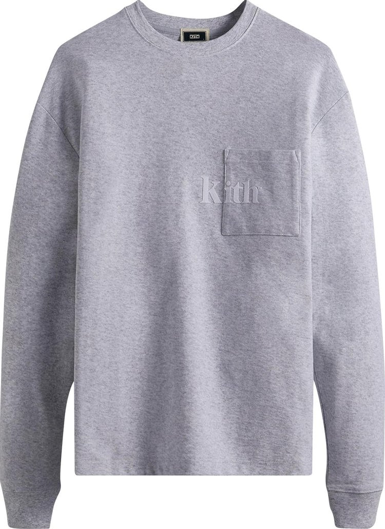 Лонгслив Kith Long-Sleeve Quinn Tee 'Light Heather Grey', серый - фото