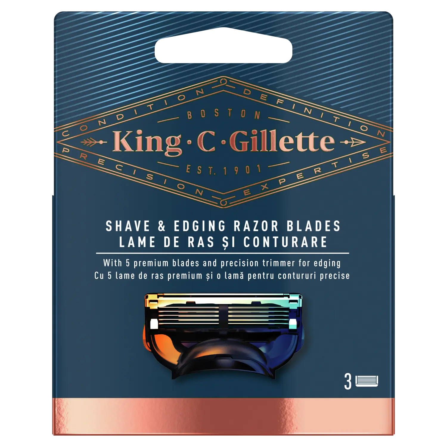 

King C. Gillette картриджи для бритвы, 3 шт/1 упаковка