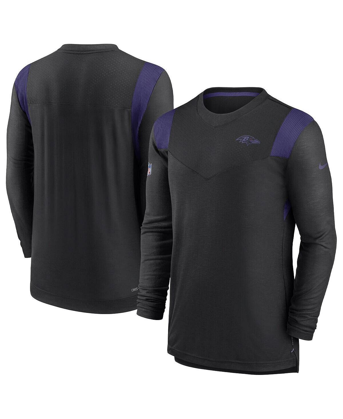

Мужская черная футболка с длинным рукавом baltimore ravens sideline с логотипом performance player Nike, черный