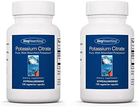 Калий Allergy Research Group Potassium Citrate 99 мг, 120 таблеток, 2 предмета цена и фото