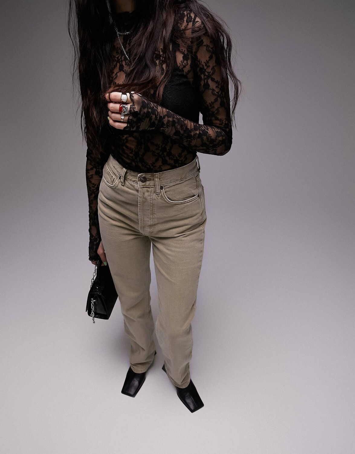 

Песочные джинсы Topshop Kort