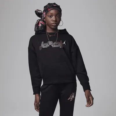

Худи Jordan Take Flight Snap Cuff Pullover Big Kids Hoodie, черный