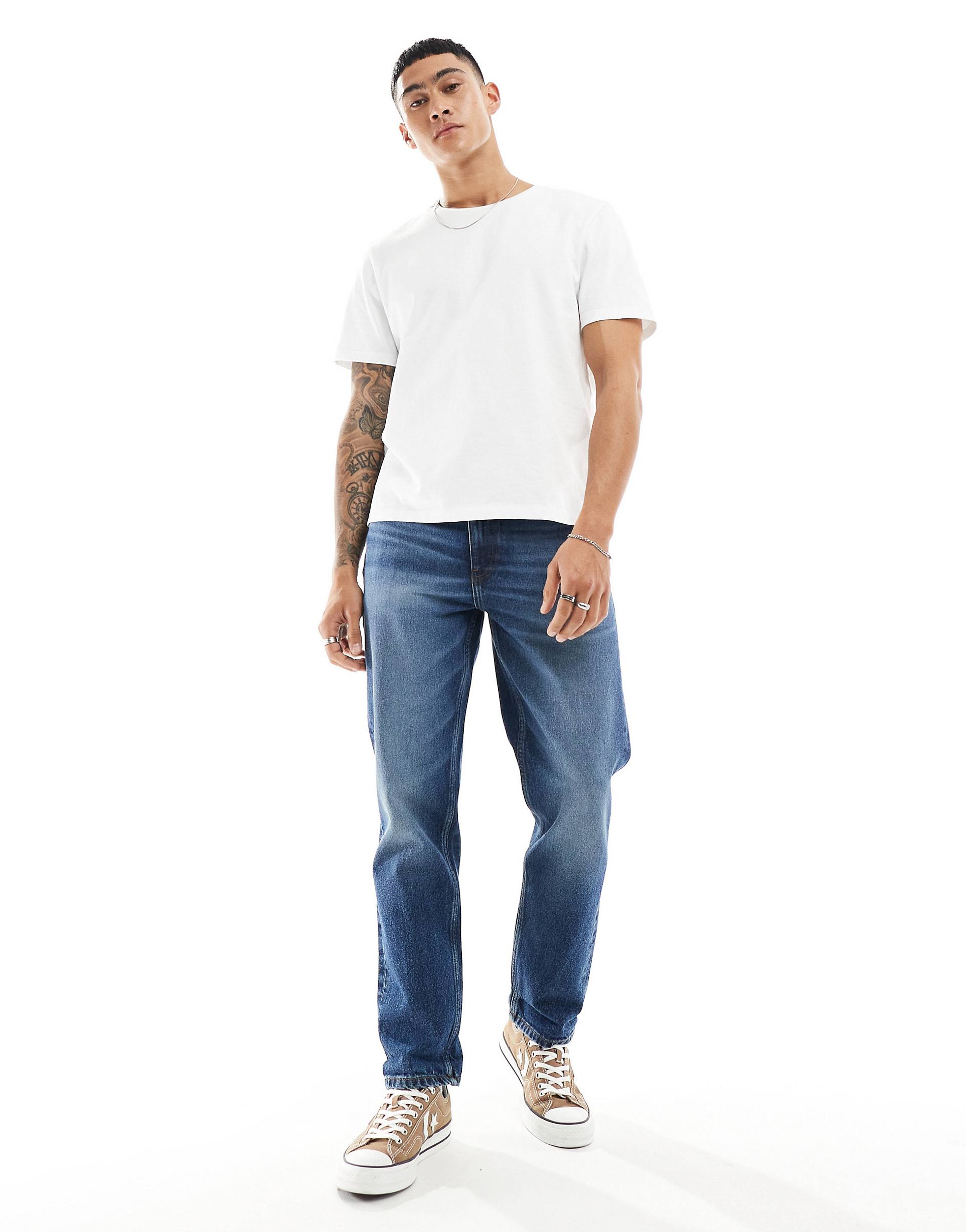 Джинсы Asos Design Straight Leg, синий синие джинсы скинни asos в винтажном стиле