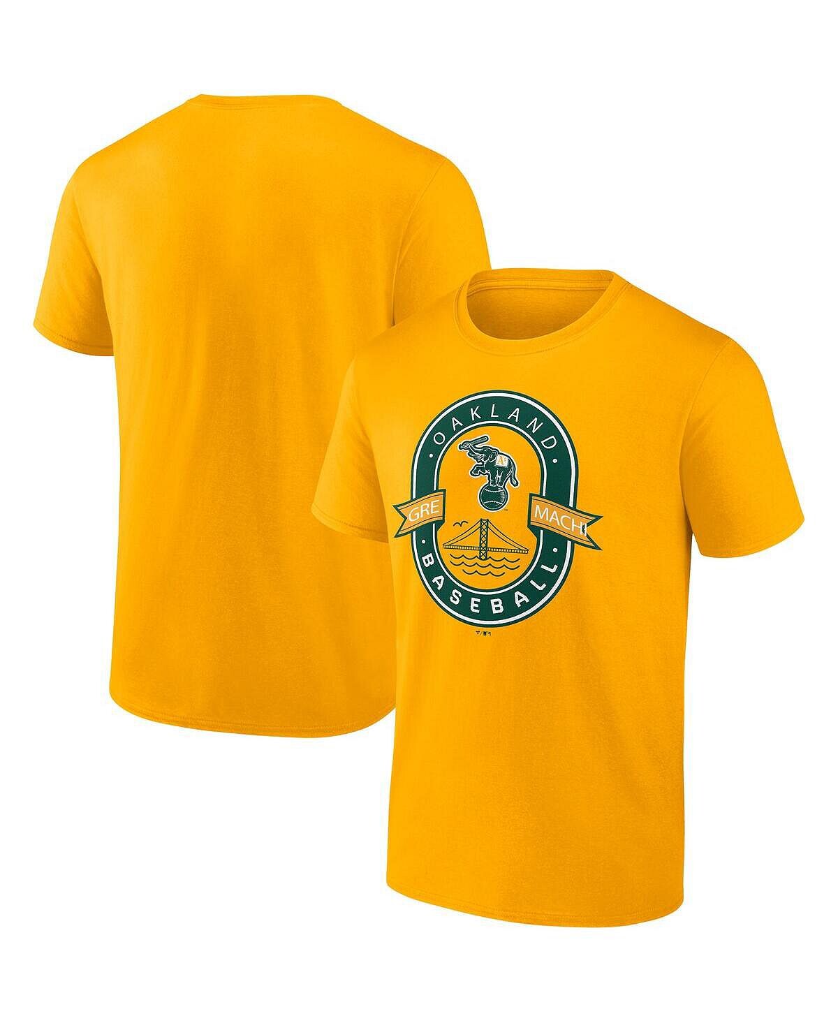 

Мужская фирменная золотая футболка oakland athletics iconic glory bound Fanatics