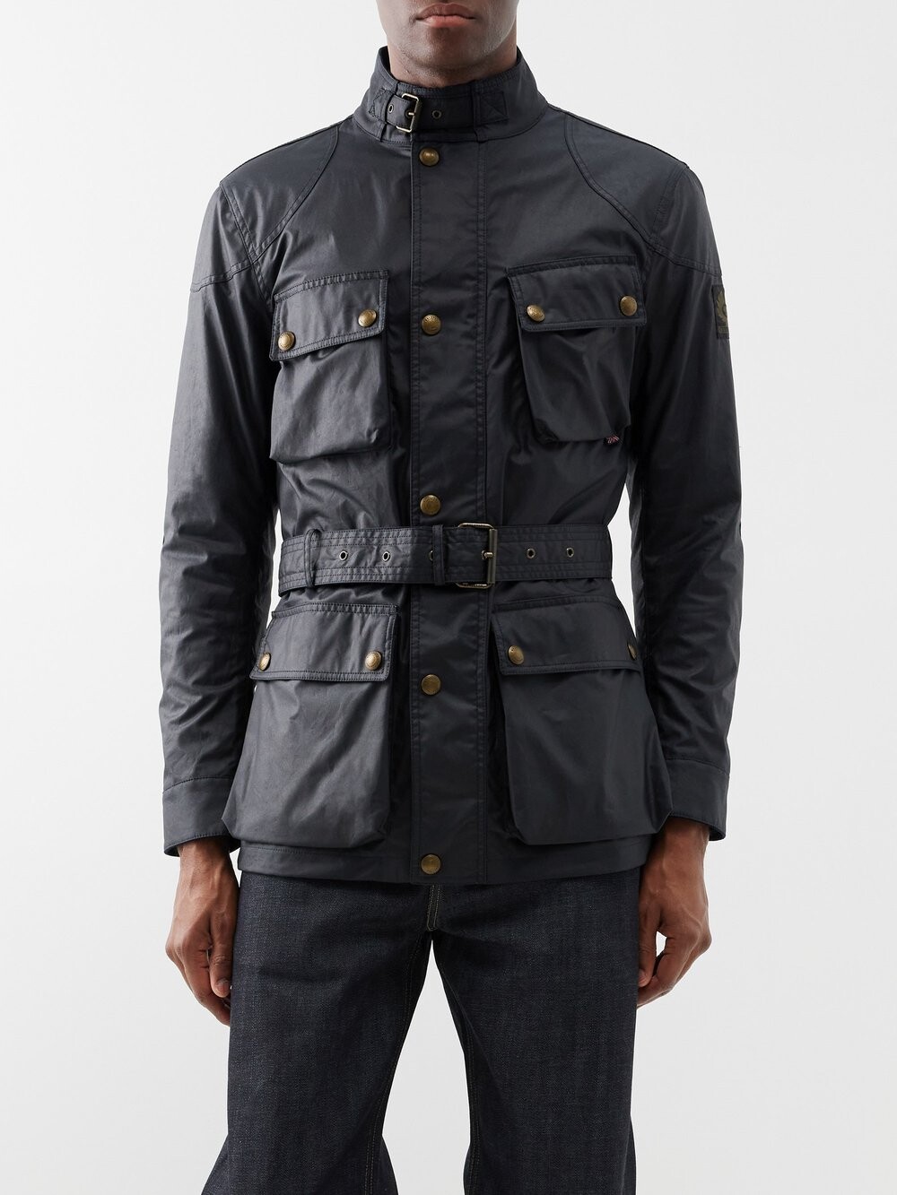 

Куртка trialmaster из вощеного хлопка с поясом Belstaff, синий