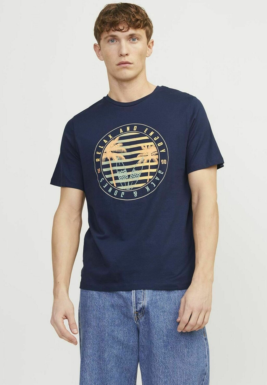 

Футболка с принтом Jack & Jones, темно-синий