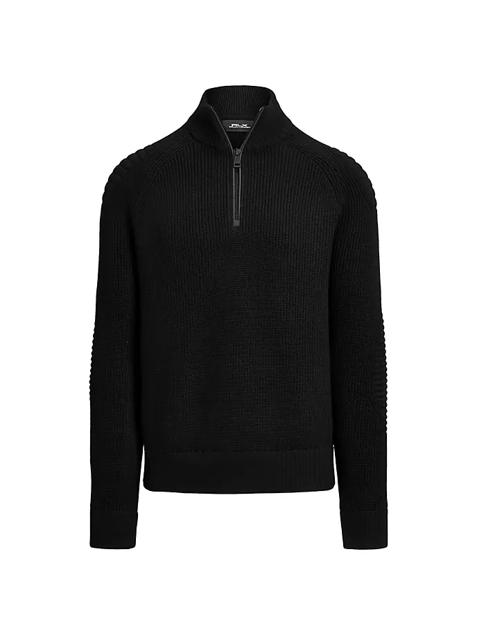 

Шерстяной свитер с молнией на четверть Rlx Ralph Lauren, черный