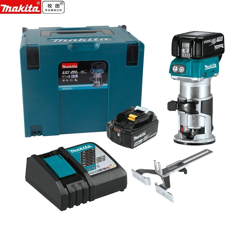 Станок для обрезки кромок Makita DRT50RTJ + две батареи 18V 5.0Ah