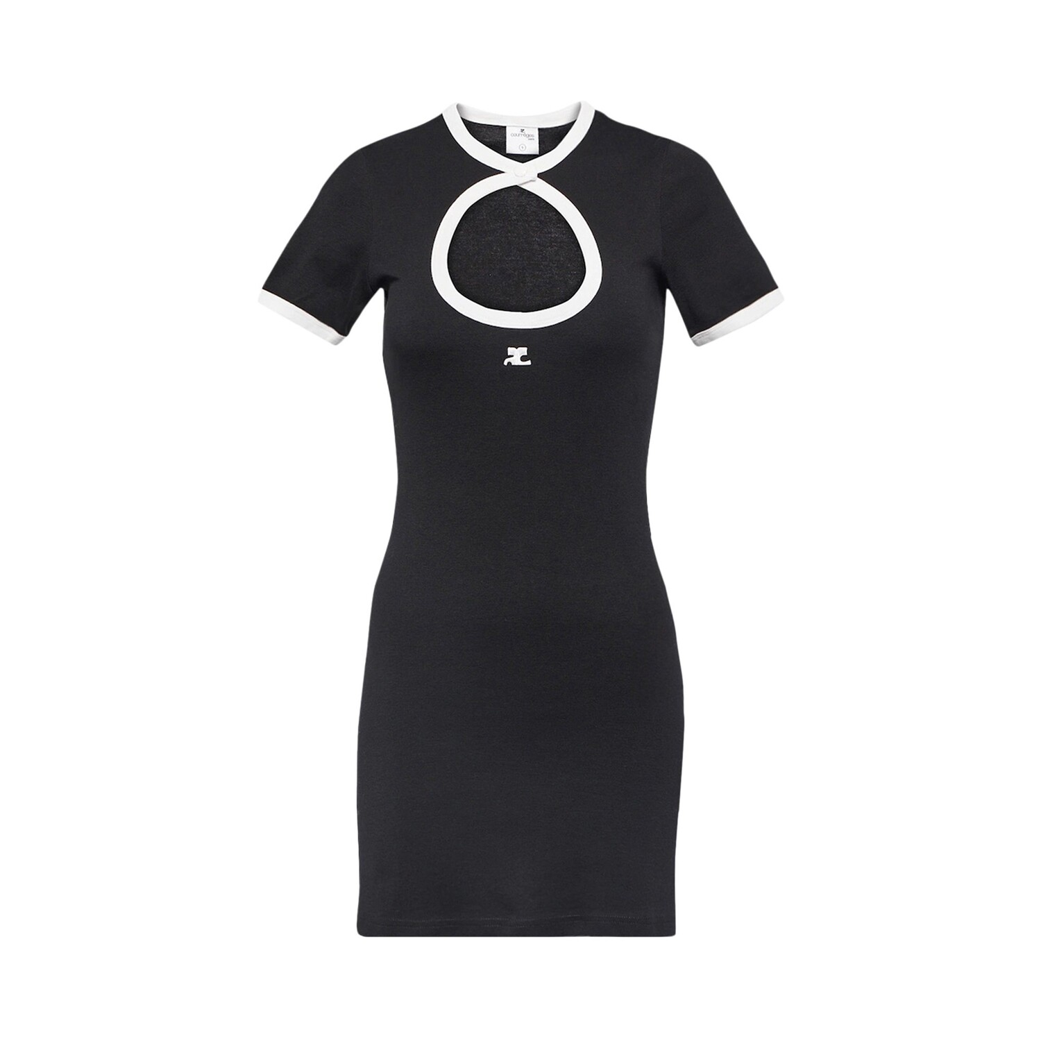 

Мини-платье из сухого джерси Courrèges Circle, цвет Черный/Белый Heritage