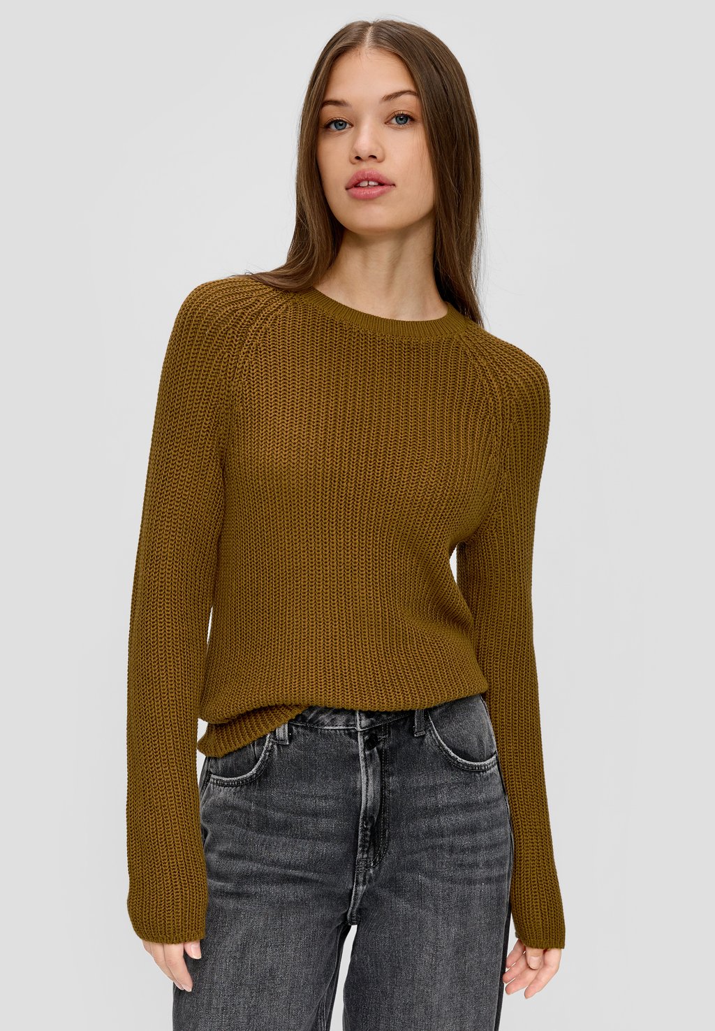 Вязаный свитер QS, цвет guacamole