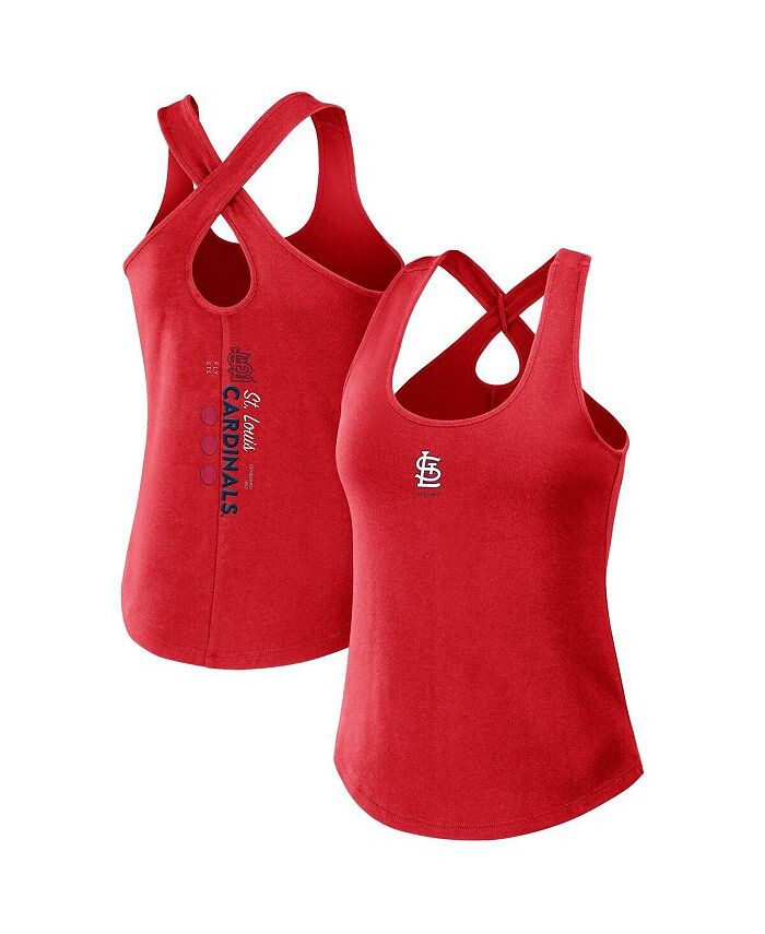 

Женская красная майка St. Louis Cardinals с перекрестной спиной WEAR by Erin Andrews, красный