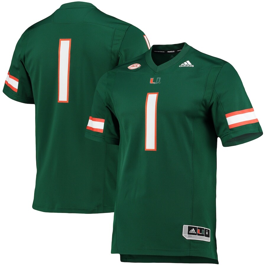 

Джерси adidas Miami Hurricanes, зеленый