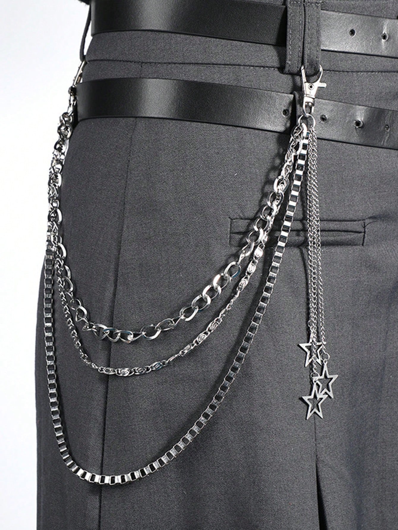 1 шт. женские многослойные брюки в стиле панк с ажурным звездным декором и цепочкой, серебро 10 шт забавные подвески в стиле хип хоп