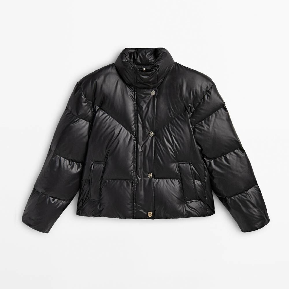 

Куртка Massimo Dutti Padded with Buttons, черный