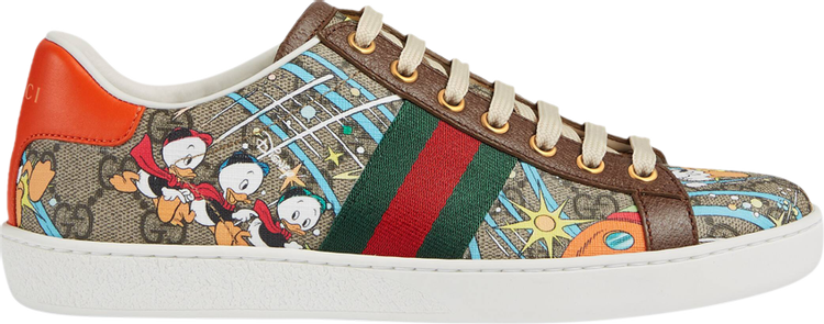 Кроссовки Disney x Gucci Wmns Ace Huey, Dewey and Louie, коричневый - фото