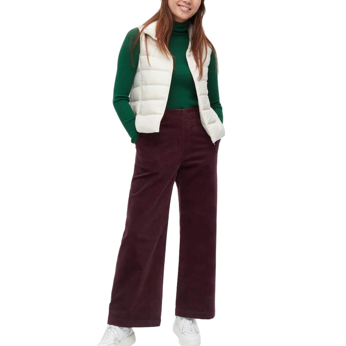 

Брюки Uniqlo Corduroy Wide Leg, бордовый