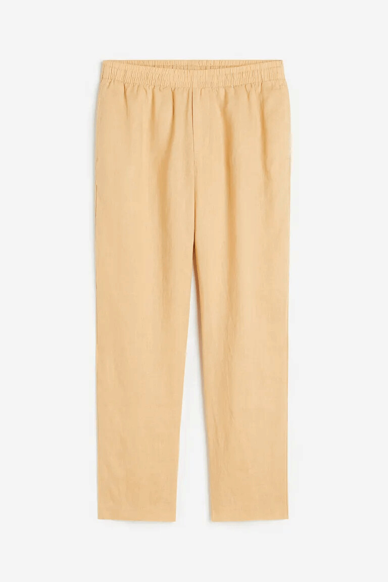 

Брюки H&M Lniane Regular Fit, светло-бежевый