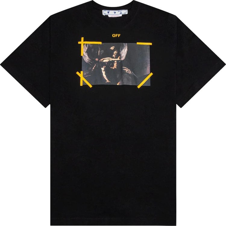 Футболка Off-White Diag Arrow Caravaggio Mercy Skate Tee 'Black/White', черный - фото