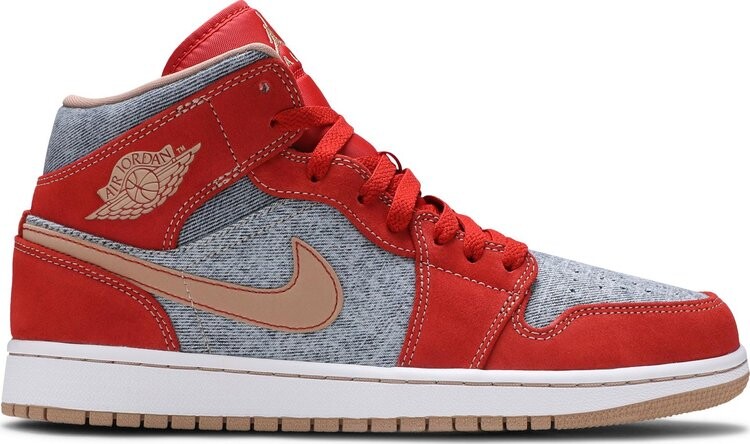 Air Jordan 1 Mid Denim Red CDEK.Shopping