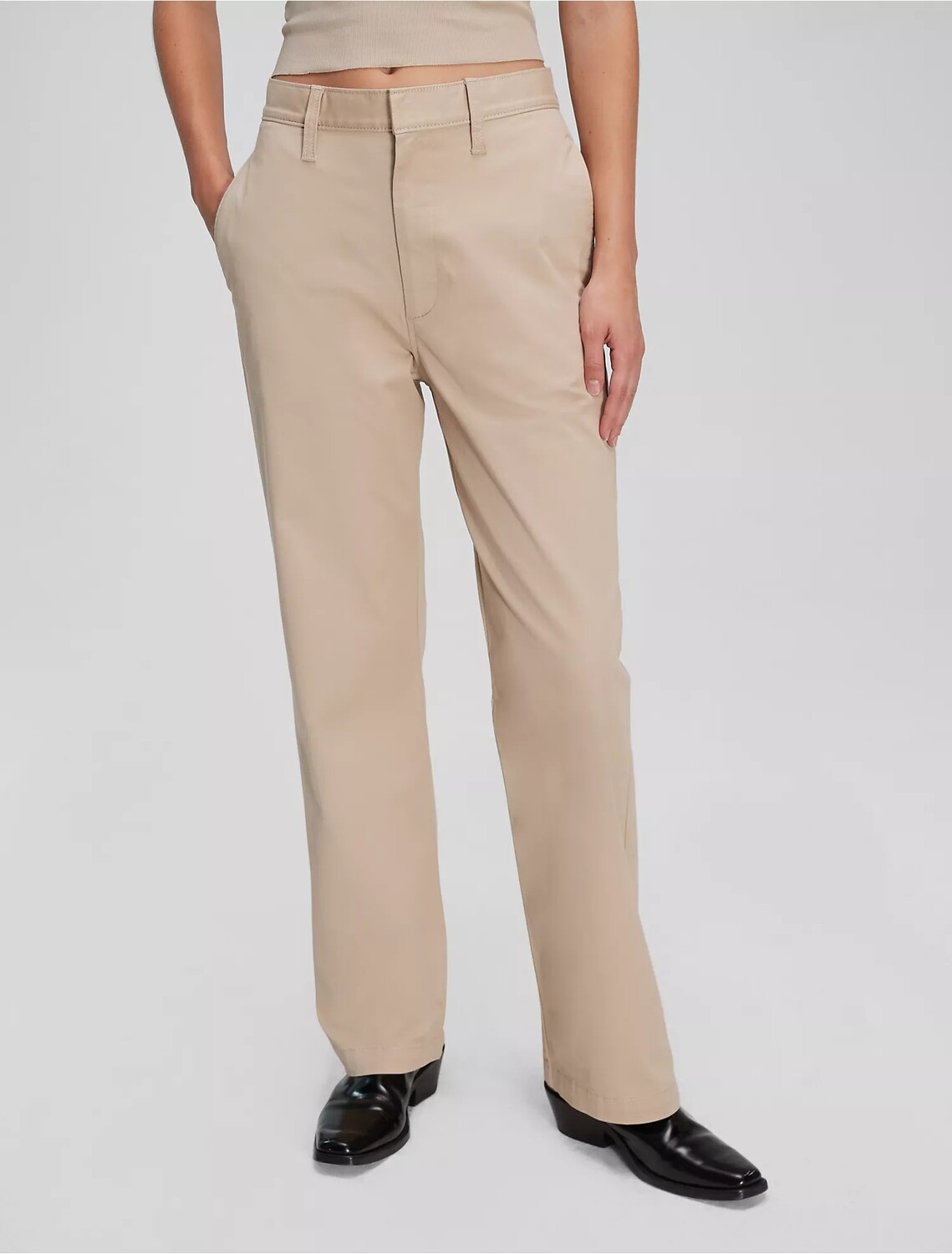 

Брюки Calvin Klein Straight Stretch, светло-бежевый