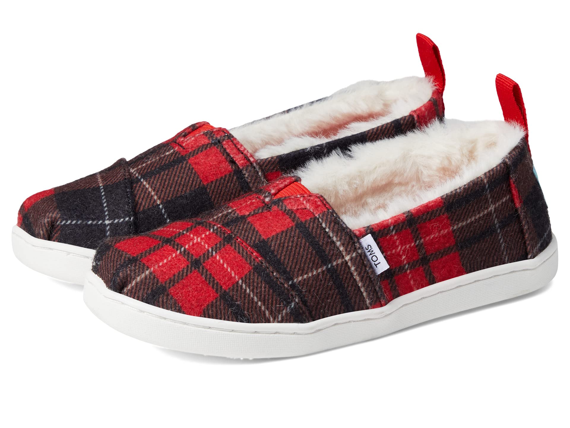 

Мокасины TOMS Kids, Tartan Printed Felt/Faux Fur Alpargata