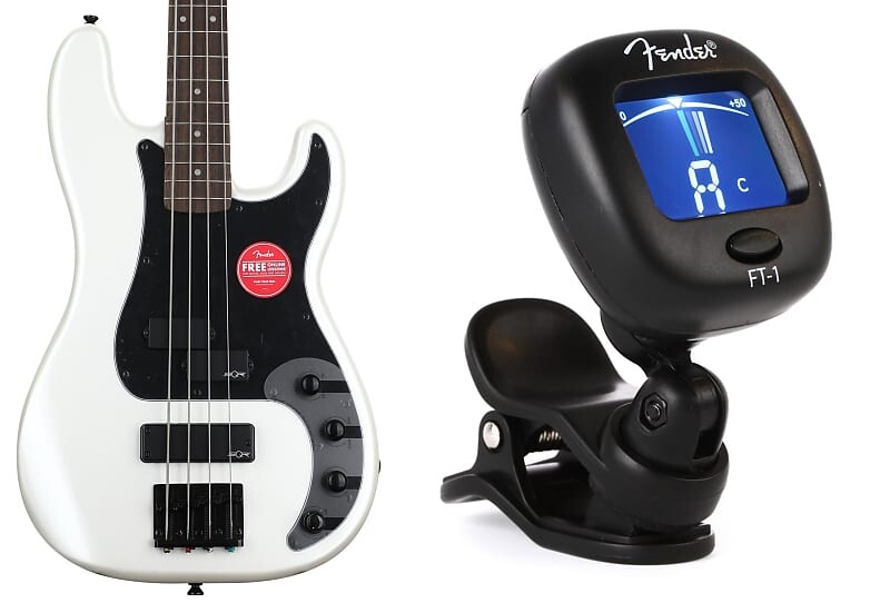 

Squier Contemporary Active Precision Bass PH — Жемчужно-белый комплект с Fender FT-1 Pro Chromatic Clip-on Headstock Tuner Squier + Fender 0370481523=1 0239978000=1